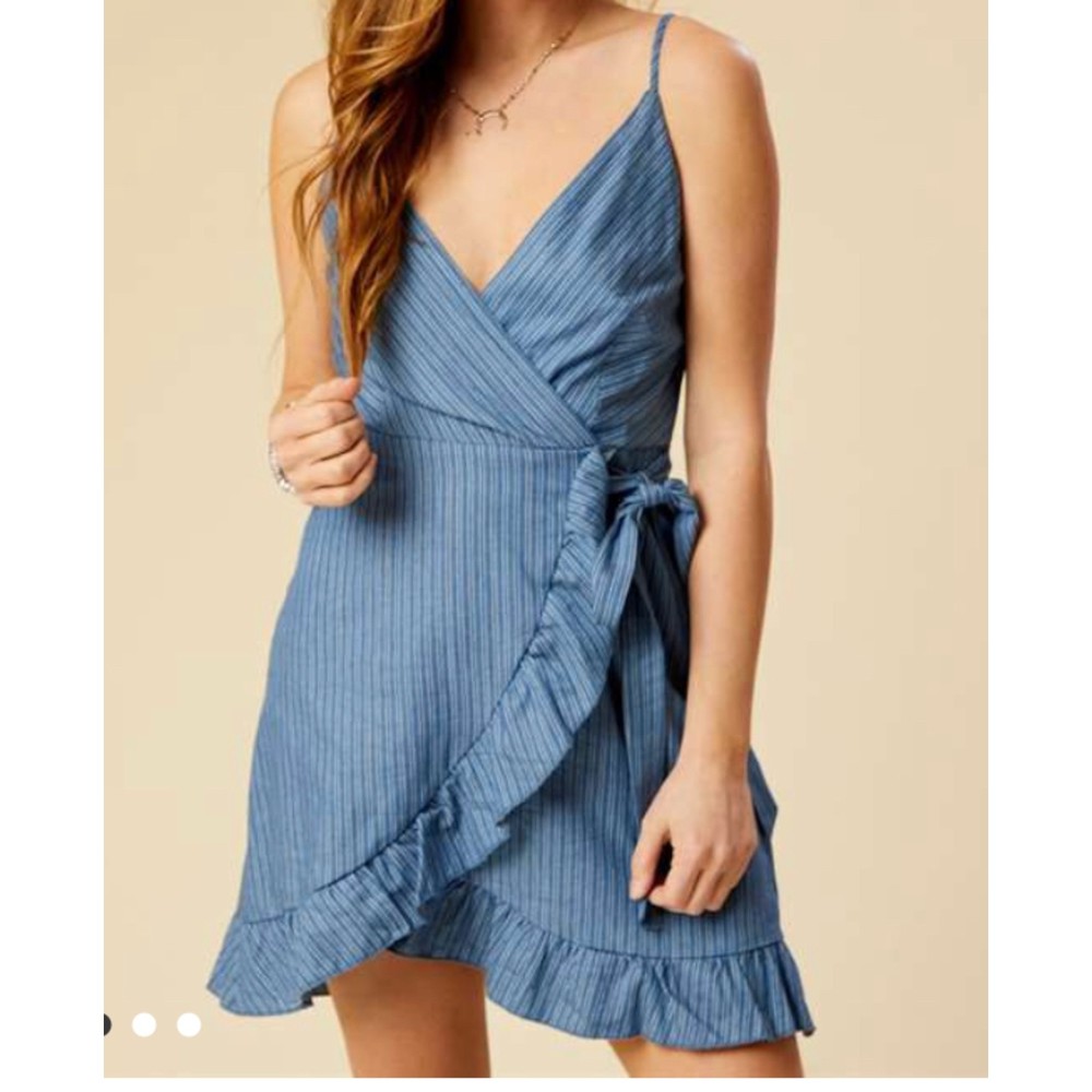 Altar'd State Bonair Spaghetti Strap Dress Blue M